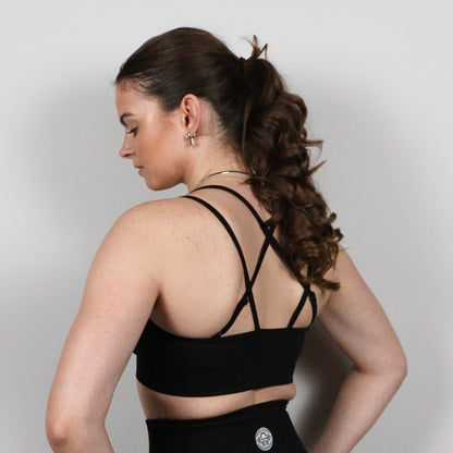 Cross-back Sports Bra Black